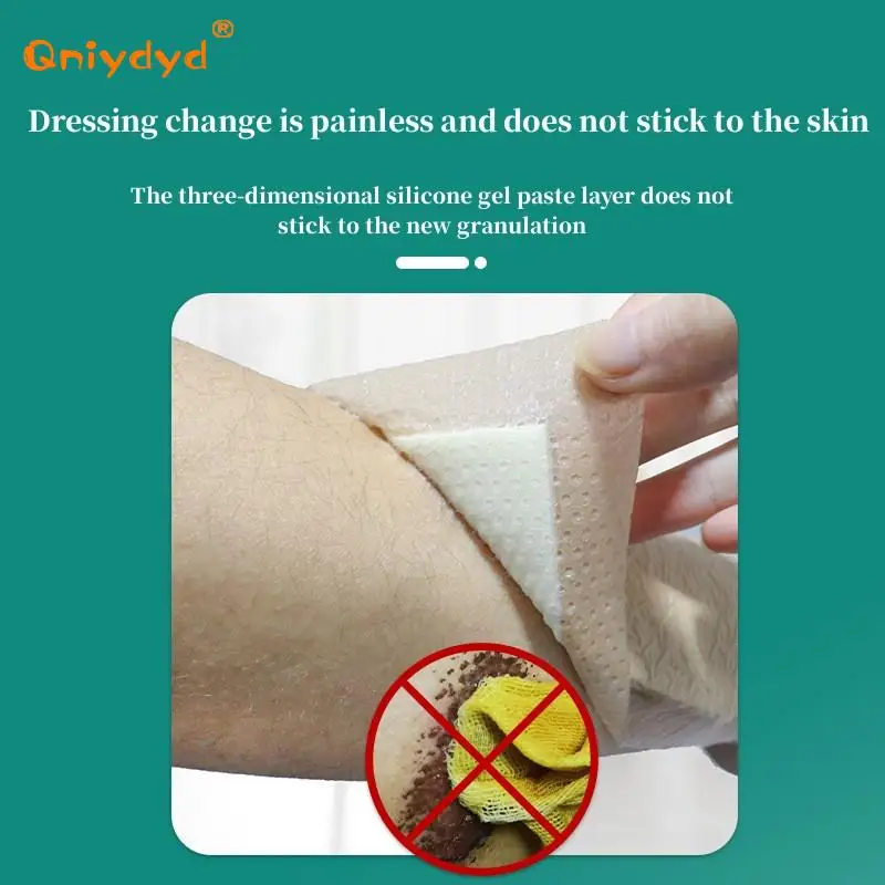 5 Sizes of Bordered Adhesive Dressing Pad Waterproof Silicone Gel Dressings for Bedsores Sacrococcygeal Buttock Wound
