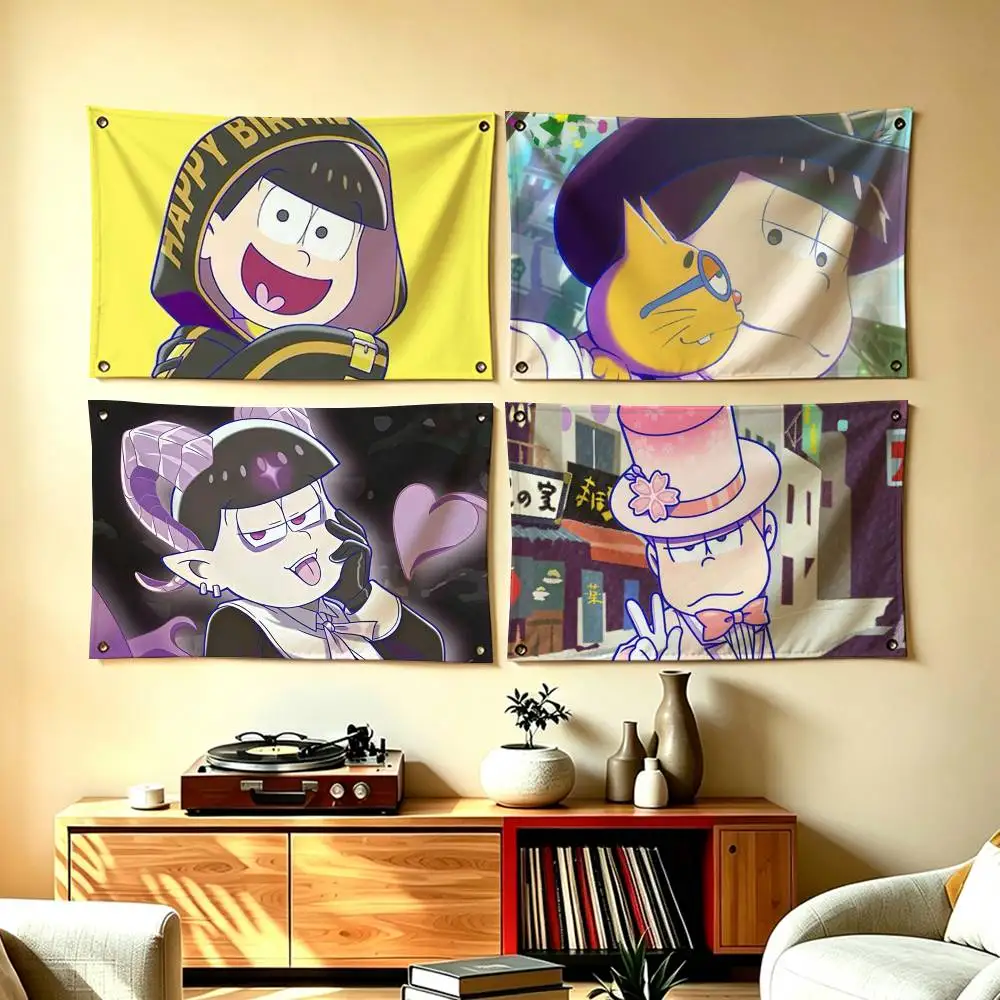 Japan Classic Cartoon Mr O-Osomatsu  Flags Wall Hanging Tapestry Outdoor Garage Room Decorative flag Background Blanket