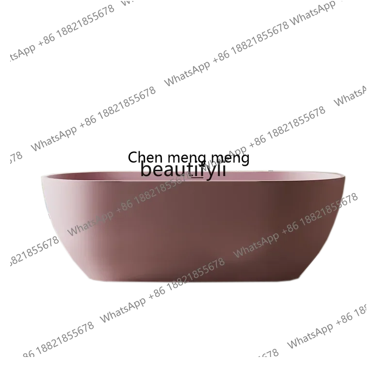 

X Q Free-standing household artificial stone bathtub Resin transparent bathtub Hotel oval double bathtub