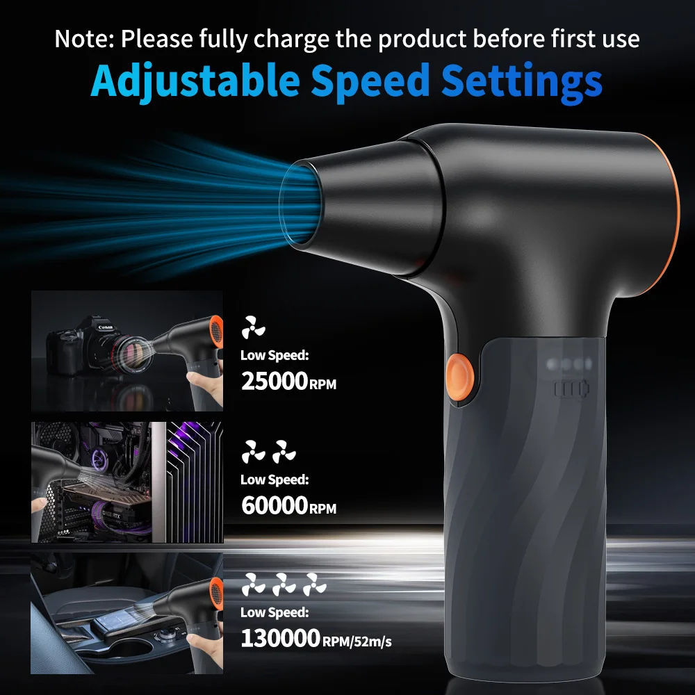 YIJU يده 130000 دورة في الدقيقة مروحة نفاثة Turbofan عالية الطاقة مروحة نفاثة فرش السيارات متغير السرعة منفاخ الغبار تنظيف أداة منفضة الهواء #2