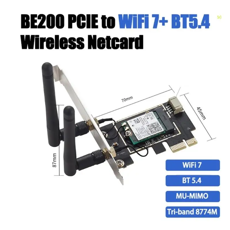 WiFi 7 BE200 การ์ด WiFi Tri-Bands 802.11AX WiFi โมดูลบลูทูธเข้ากันได้กับ 5.4 ภายในอะแดปเตอร์เครือข่ายไร้สาย Dropshipping