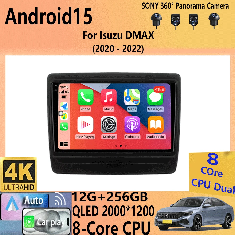 For Isuzu DMAX 2020 2021 2022 8 Core Android 15 Car Radio Video Player GPS Stereo CarPlay 8G 256G No 2din Navigator Screen