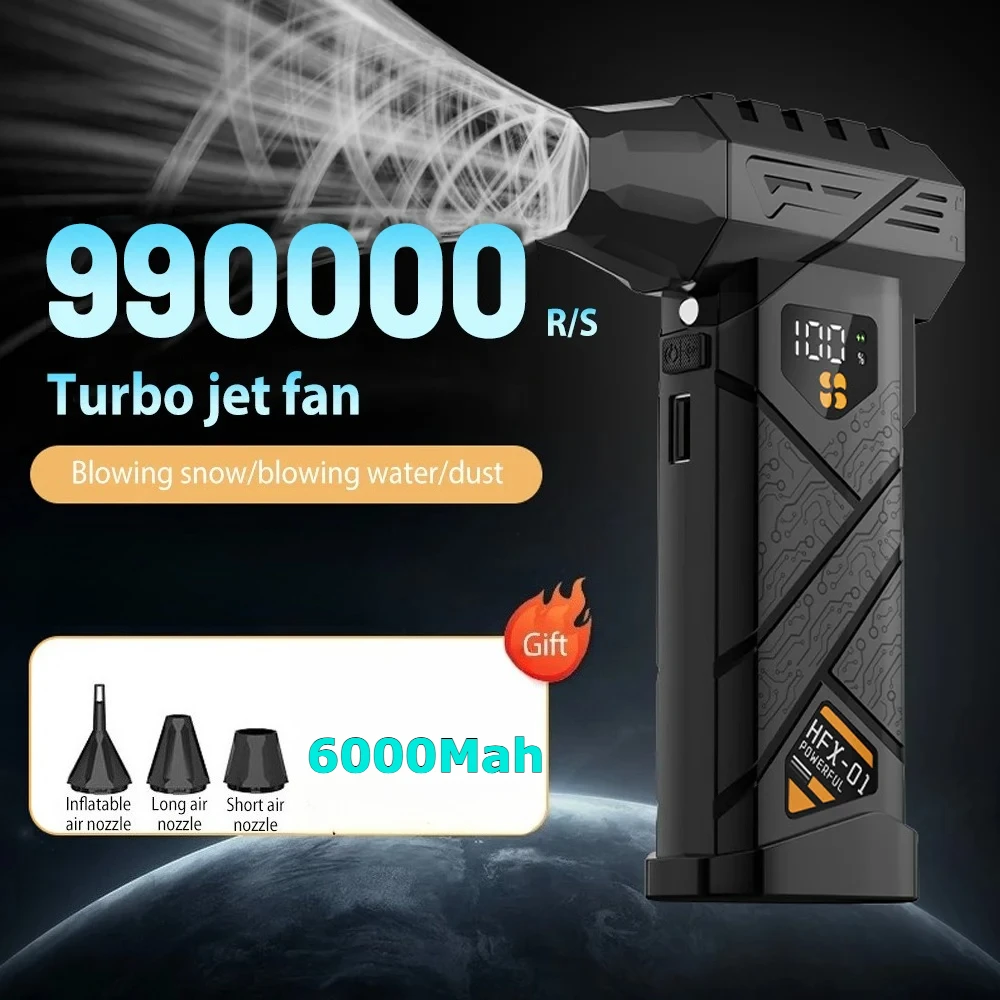 

Fan Powerful Air Blower Turbo Jet 990000RPM Portable Fan Wireless Dust Cleaner Brushless Turbo Jet Blower With LED Lighting