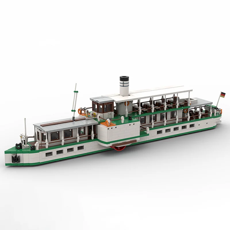 2533pcs MOC Boat Saxony Steam-Ship S chsisches Dampfschiff Model Christmas Gift Collectible Creative Set Home