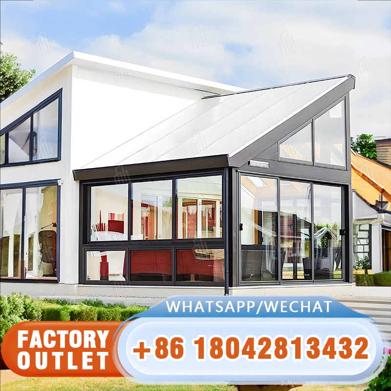 Luxury Steel Structure Container House Independent Design Sunroom Prefab for Villa or Hotel Use