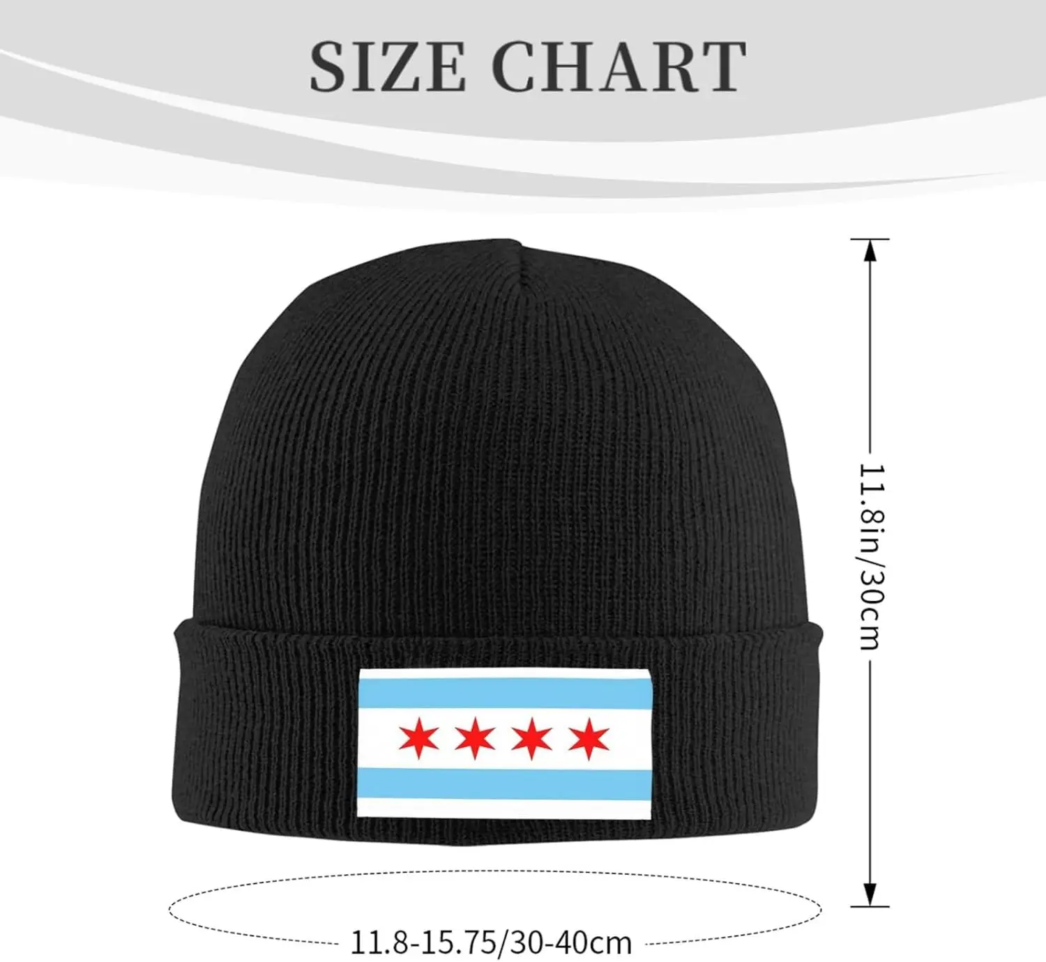 Cute Flag Knit Hat Men Women Soft Warm Winter Hats Patriotic Flag Ski Beanie Cap Black 3