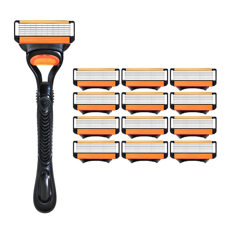 

6-layer Razor Blade, MEN'S Manual Razor Blade, Safety Razor Blade, Classic Reusable Razor Blade for Skin Protection