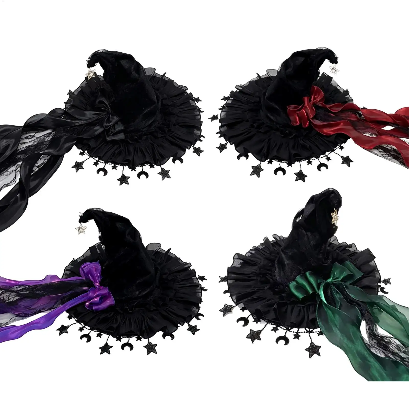 Chapeau de Sorcière Gothique à Nœud – photo 1