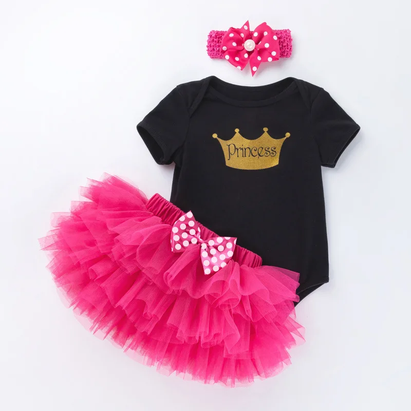 1 2 Year Girl Baby Birthday Dresses Fancy Birthday Dress for Toddlers  Dress 3 Piece Infant Clothing Newborn Outfit Skirt Set