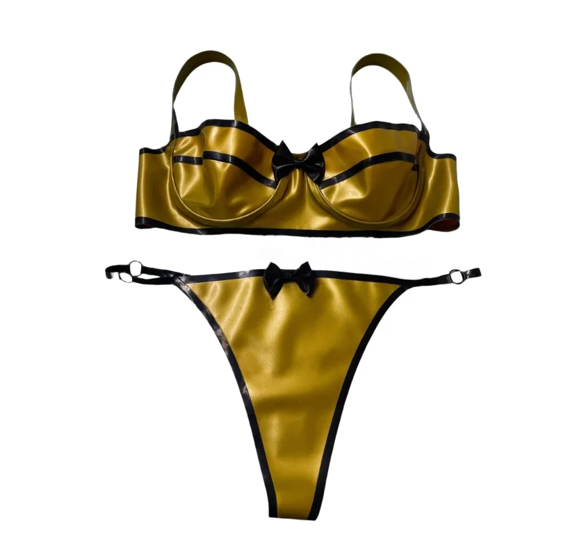 womens 100%Latex Bra Suit Customizable Color and Size