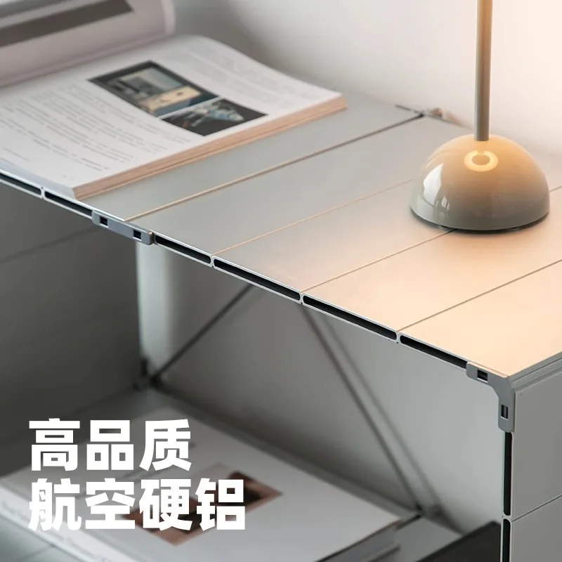 Aluminum metal cabinet Module combination Small cloth storage Side TV Display Bookcase