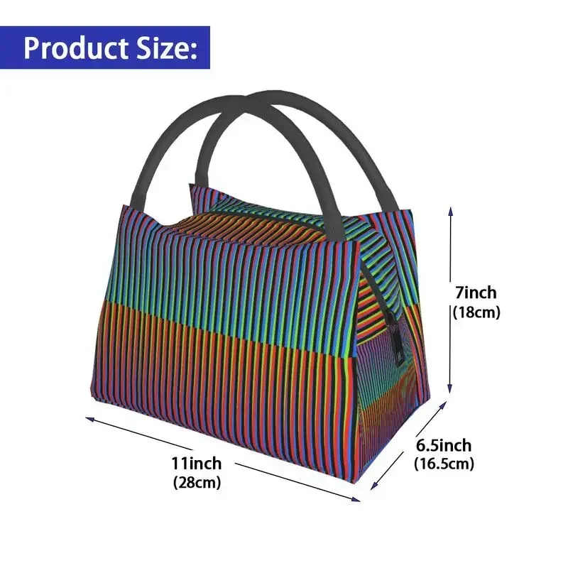 Maiquetia Venezuela Cruz Diez Thermal Insulated Lunch Bag Women Portable Lunch Container Office Outdoor Storage Meal Food Box