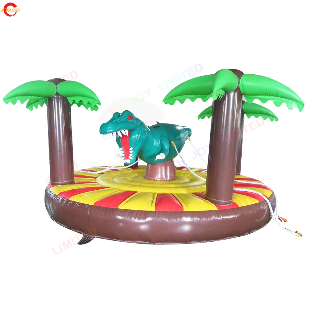 

Free Shipping 5m Dia PVC Tarpaulin Manual Inflatable Dinosaur Riding Game Blow Up Bull Ride Sport Game for Carnival Rental Sale