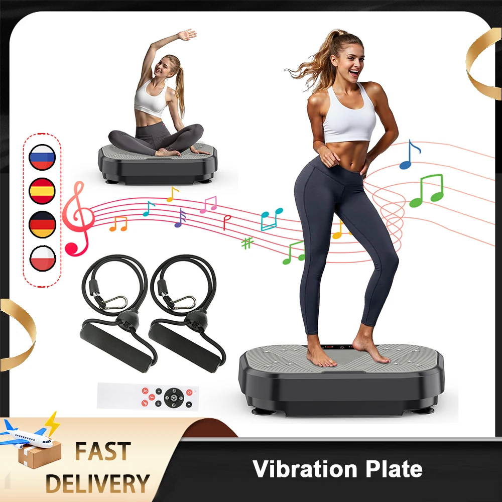 Plataforma Vibratoria de Ejercicio con 120 Niveles de Intensidad, Compatible con Bluetooth, Entrenamiento Rítmico de Cuerpo Completo, Pérdida de Peso, Reducción de Grasa