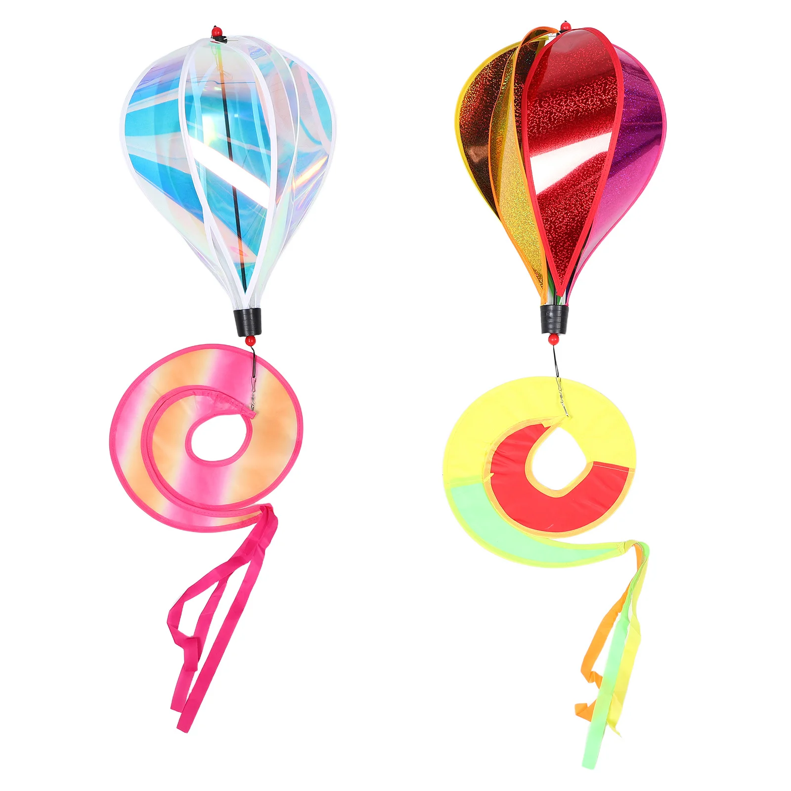 

2Pcs Colorful Hot Air Balloon Windmill Rainbow Film Outdoor Hanging Garden Decoration Balcony Wedding Decor Wedding Garden Decor