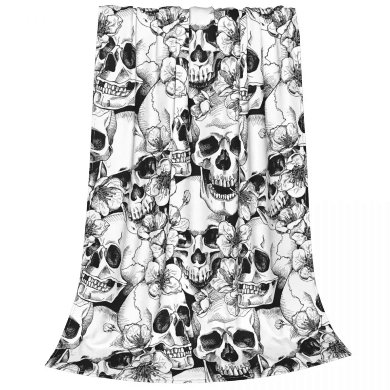 

Cool Skull Blankets Fleece Decoration Multifunction Lightweight Thin Throw Blankets for Bedding Travel Bedding Throws