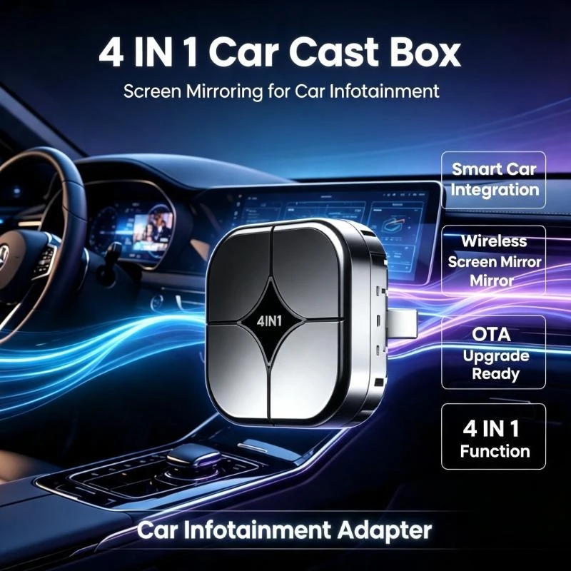 Multi Protocol Carplay Adapter Supports Four Cast Modes For Stable Media Sync During Long Distance Self-Driving Travel
