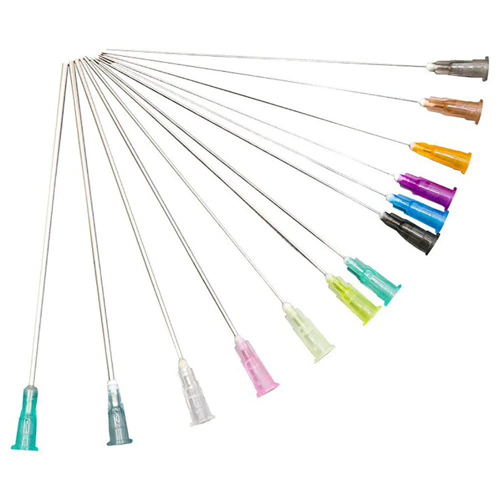 100pcs 100mm Precision Tips Dispensing Syringe Needle Tips Liquid Glue Dispenser Syringe for Gluing the Electronic Components