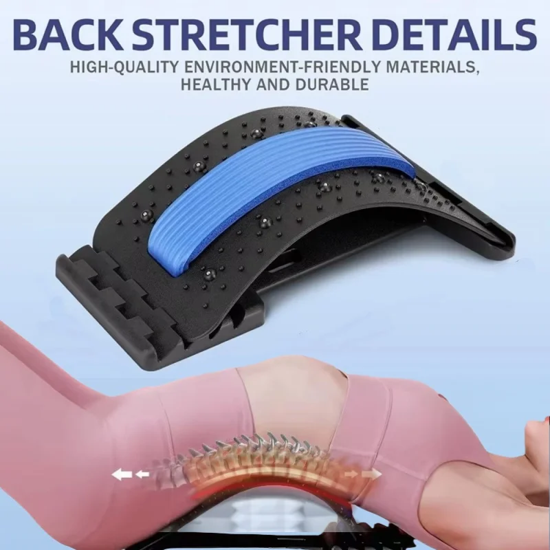 

Multi-Level Back Neck Stretcher Adjustable Lumbar Support Lumbar Back Soothing Device Stretch Back Corrector Relief Pain Relax
