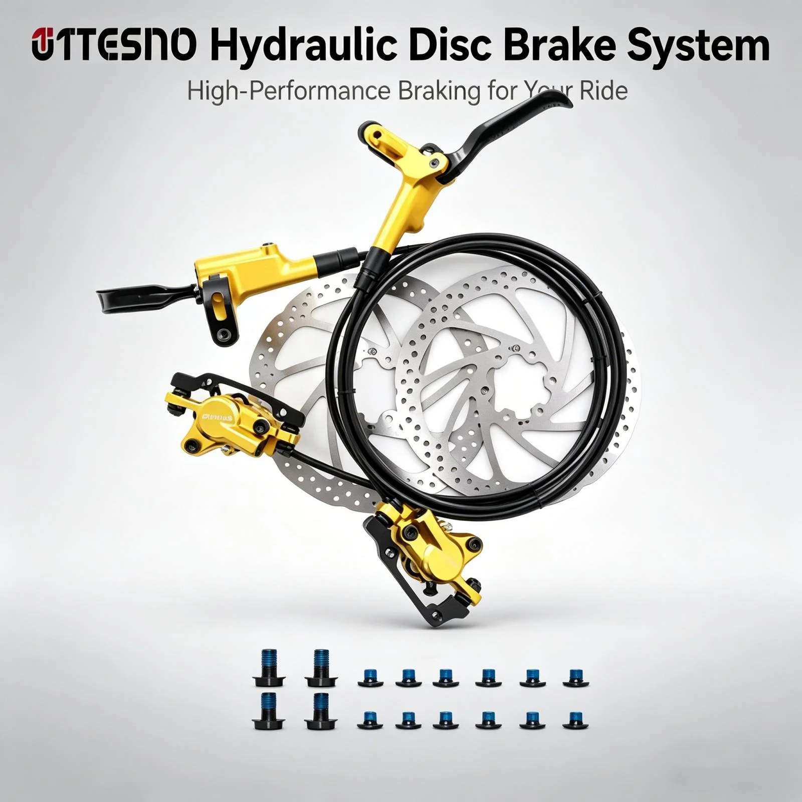 

Гидравлический дисковый тормоз TESNO с двойным поршнем, 160 мм, передний и задний, с масляным тормозным шлангом, прочные запчасти для горных велосипедов