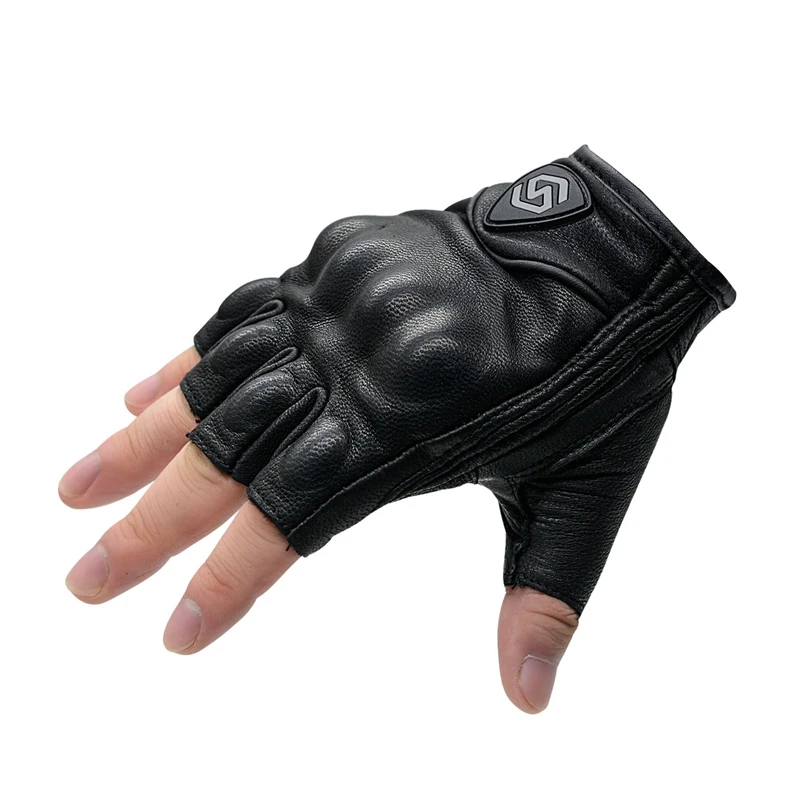 1 Paar Reit handschuhe Leder finger lose Handschuhe Halb finger handschuhe für Motocross-Bergsteiger Fitness