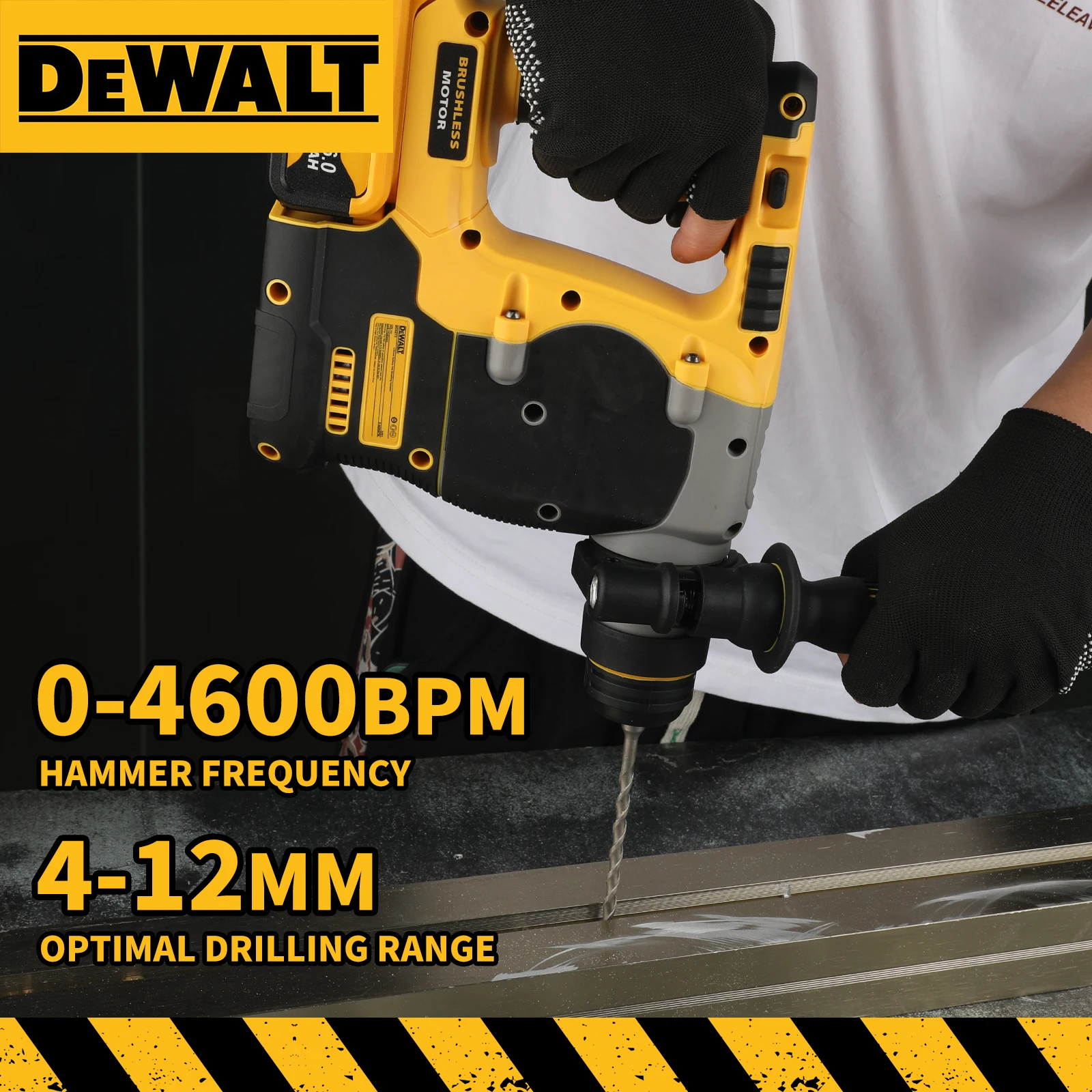 DEWALT Taladro de percusión rotativo 18V/20V MAX SDS sin escobillas 1 pulgada PLUS Taladro de impacto para carpintería en forma de L (sin batería) DCH273