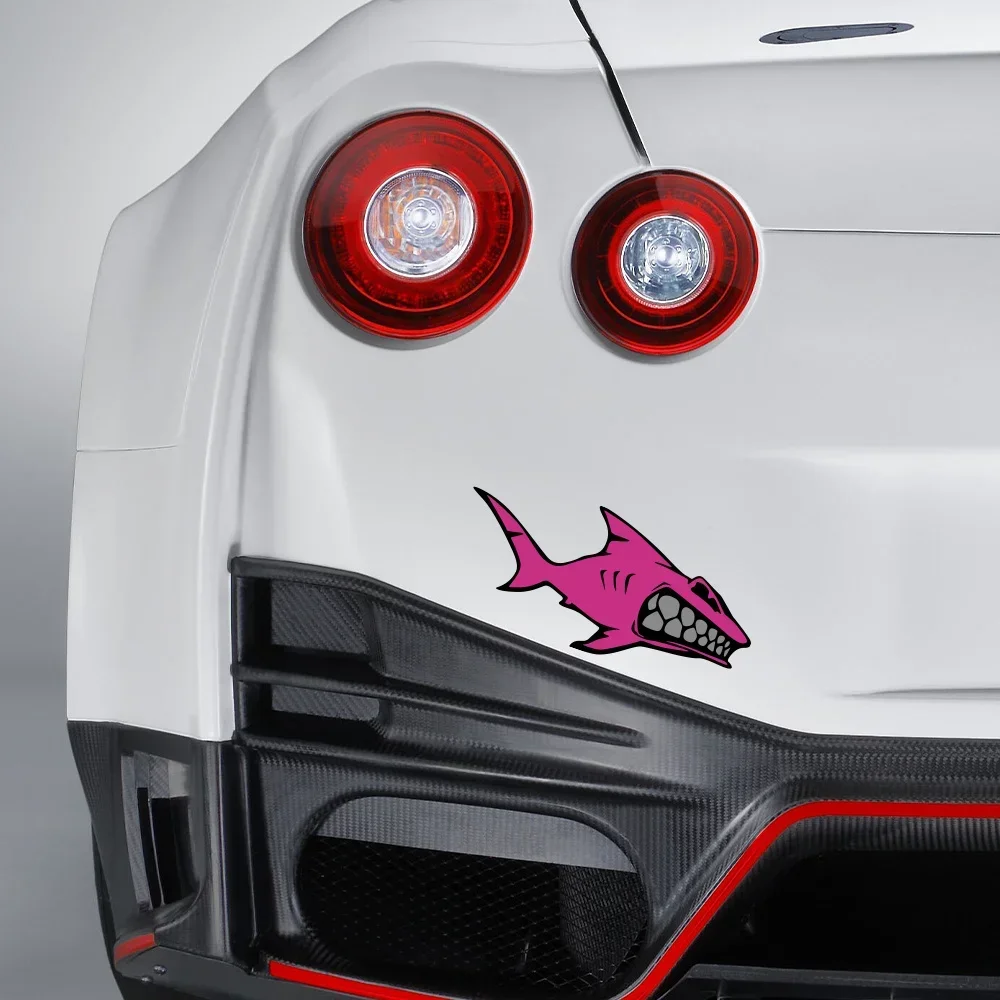 Cute Shark Cartoon Sticker Matte Waterproof Removable Vinyl Decal for Car Motorcycle Helmet DIY Personalized Decor