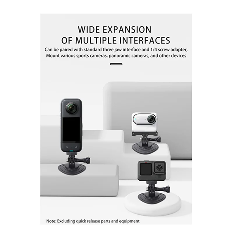 

CQT Action Camera Flexible Adaptive Fixed Base For Gopro Insta360 X4 Motorcycle Helmet Curved Flat Mounts