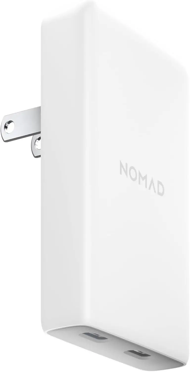 

Тонкое зарядное устройство Slim 65W с двумя портами USB-C, плоский сетевой адаптер с кабелем (белый)