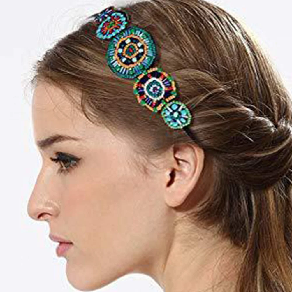 

3 Pcs Headband Hair Accessories Headbands Women Beaded Jeweled Beads for Elastic Rhinestones