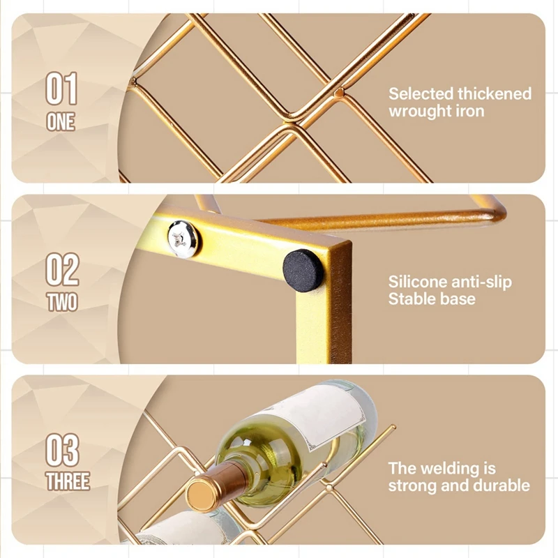 Countertop Wine Rack Desktop Wine Rack Bracket For Cabinets, Pantry, Wine Bottle Storage