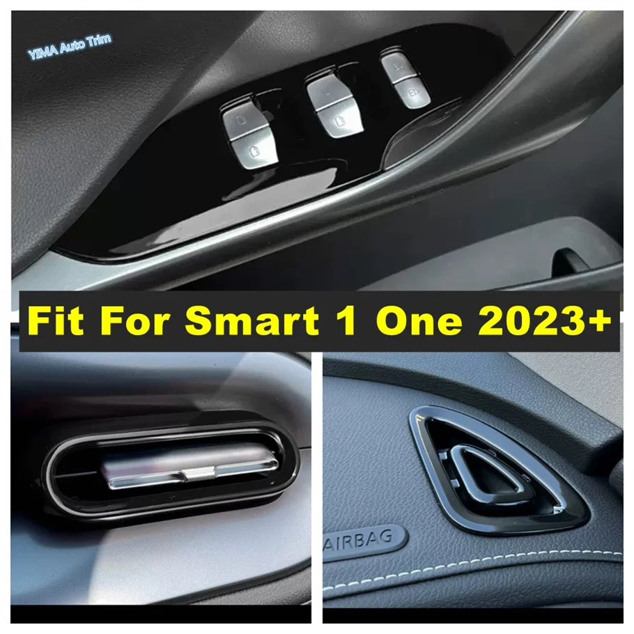 

Window Lift Button / Air Conditioning Outlet Vent Cover Trim Fit For Smart 1 One 2023 2024 Black Style Auto Interior Accessories