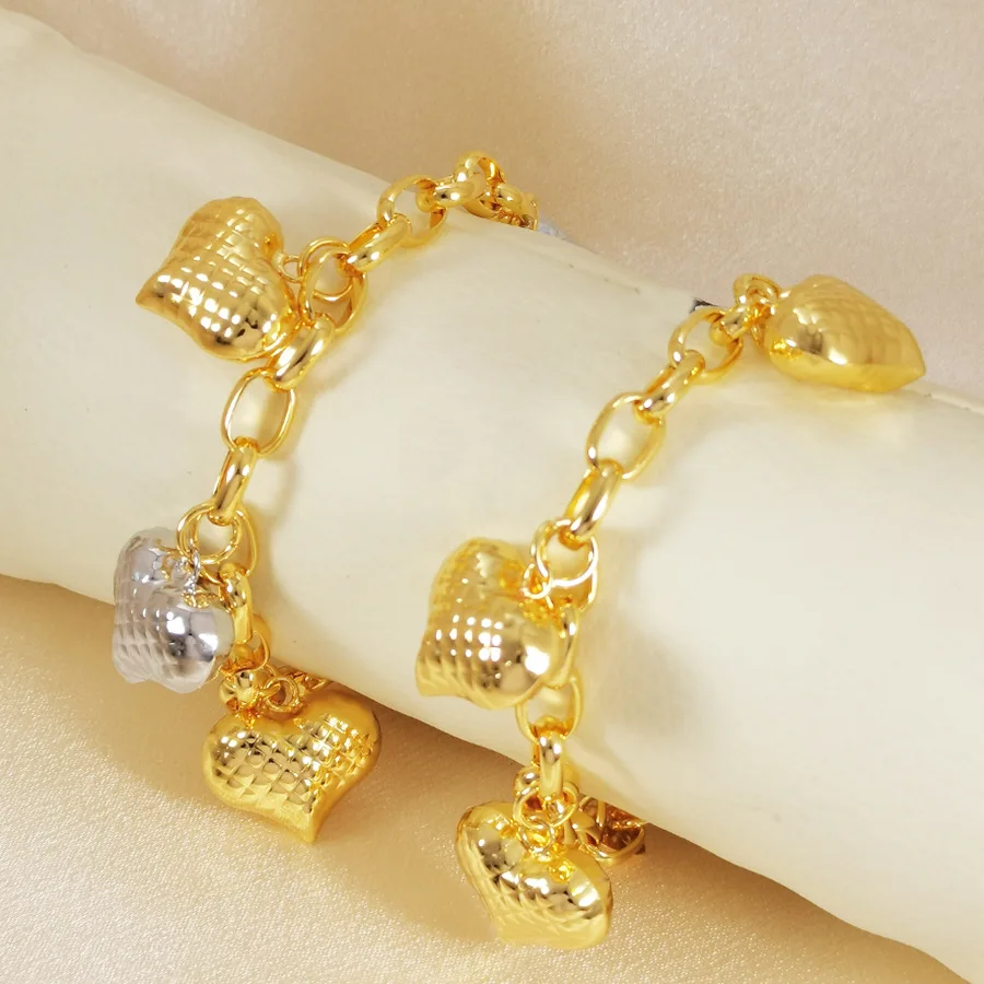 9999 gold Middle East luxury casual style dual-color white K handchain for Malaysia's popular influencers, featuring