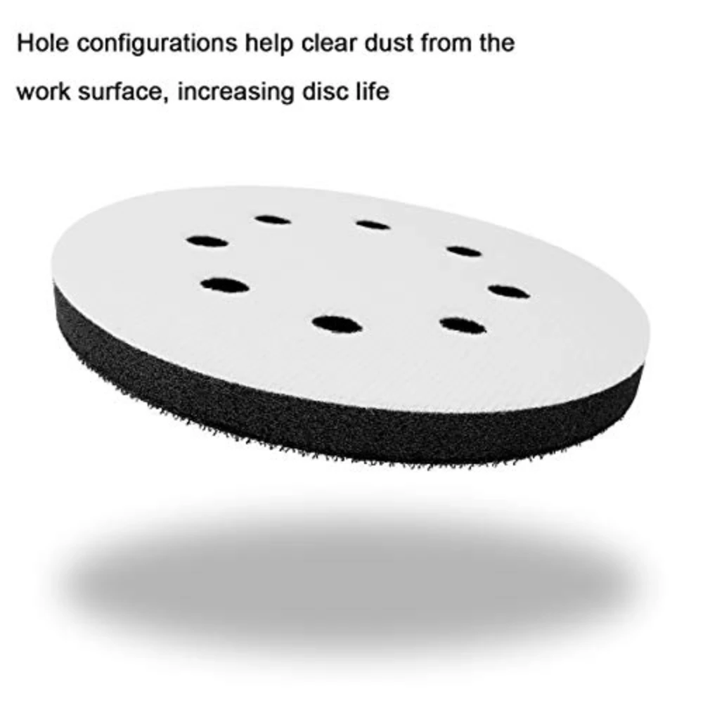 2 Pack Interface Pad 5 Inch 8 Holes Hook and Loop Soft Sponge Cushion Buffer Pads for Sanding Disc 125mm Orbital Sander Pads