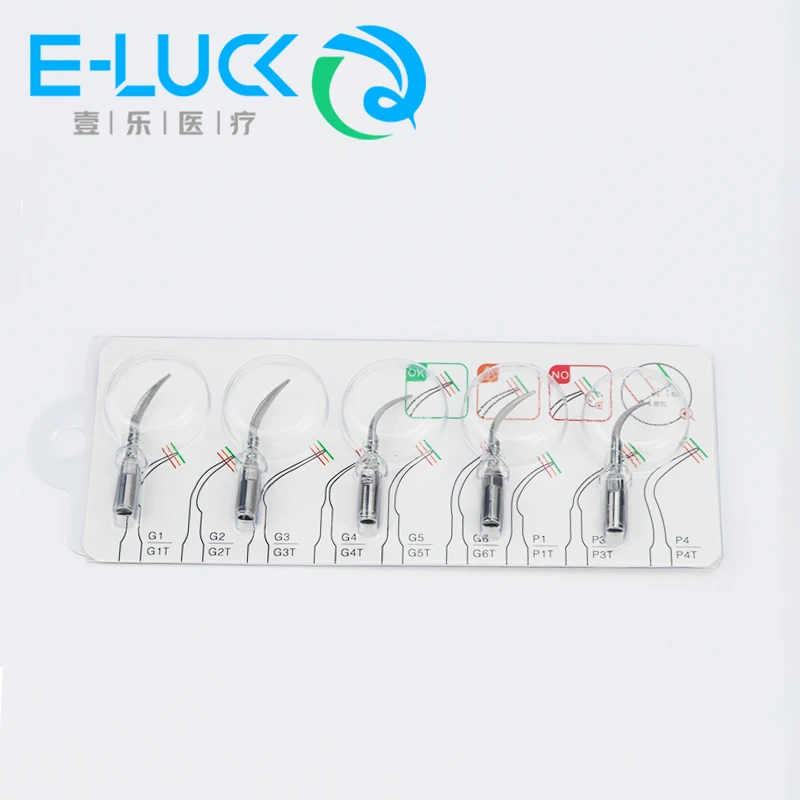5pcs Dental Ultrasonic Scaler Tip Tooth Cleaning Machine Cutter Head Scaler Tips Periodontics Endodontics Endo Perio