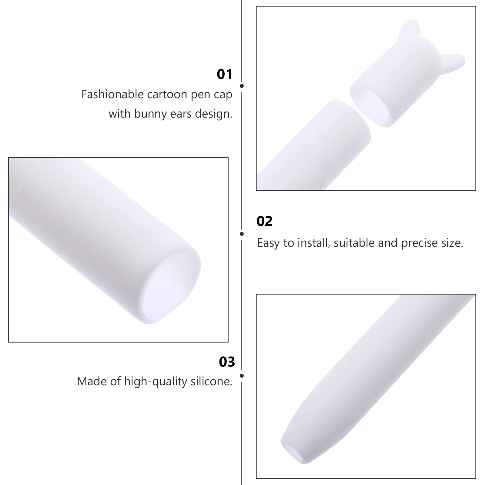 Stylish Cartoon Rabbit Ears Stylus Pen Cover Silicone Case For Apple Pencil 2 Anti Roll Scratch Protection