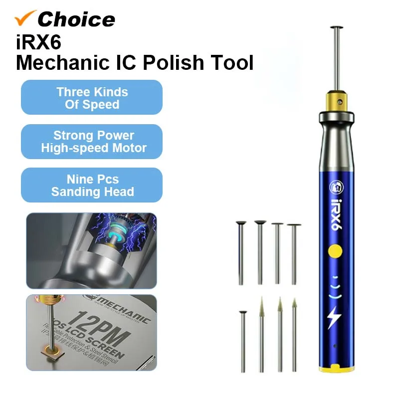 

Мини-ручка для полировки микросхем MECHANIC IRX6 GDR1, умная электрическая машинка для гравировки и резьбы, ручка для ремонта телефонов