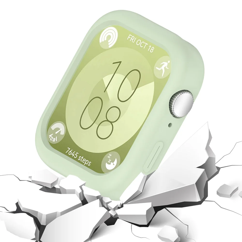 Silicone Case For Huawei Watch Fit 3 Full Coverage Protective Bumper Case Frame Hollowed Cover Anti-fall Protector Cover Case