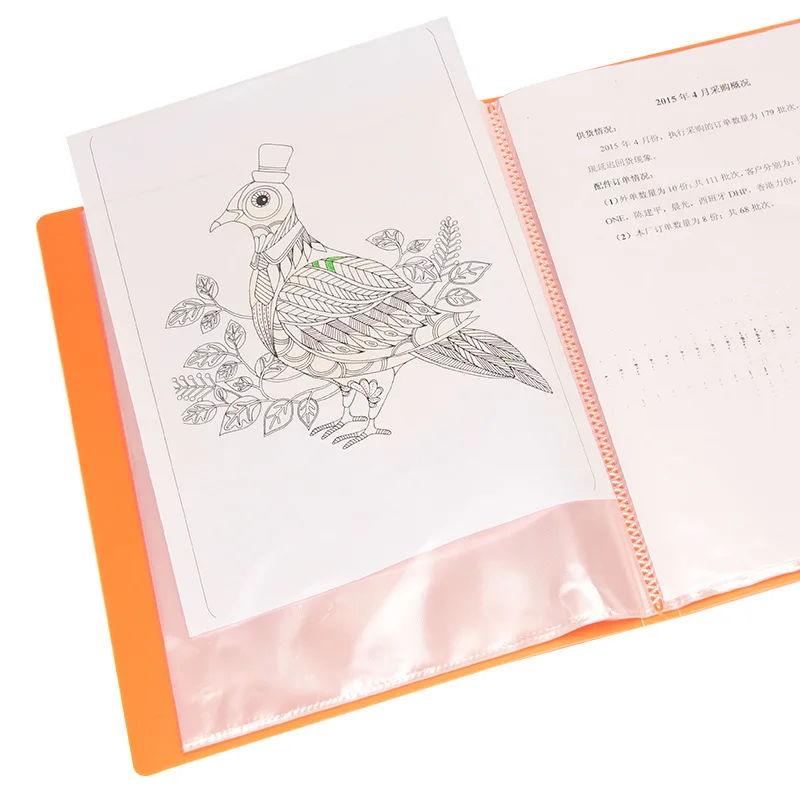 Thickened A4 brochure, colorful loose leaf folder, transparent insert bag folder, pages 20/30/40/60 folder  file folders