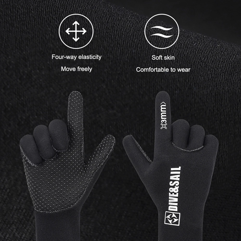 DIVE SAIL 3/5mm Neoprene Diving Swimming Gloves Non-Slip Anti Scratch Winter Keep Warm Mittens Underwater Sports Hunting Glove