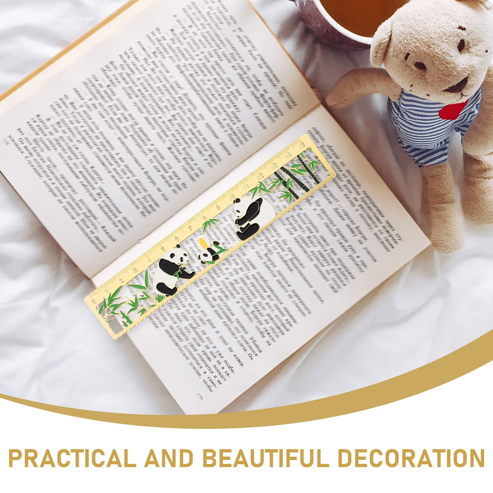 Chinese Style Bookmark Ruler Decorative Straight Ruler Bookmark Bookmark Book Lover Gift creative metal bookmark