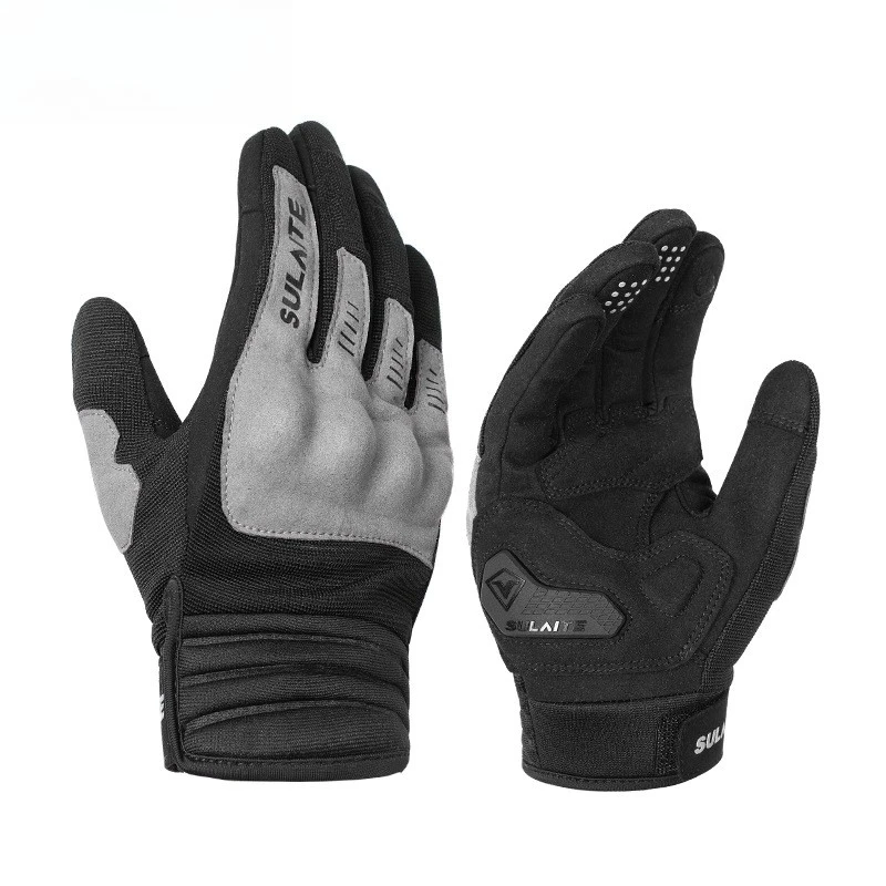 

Spring and summer all-finger gloves breathable PVC fist protection conductive touch screen motorcycle riding gloves