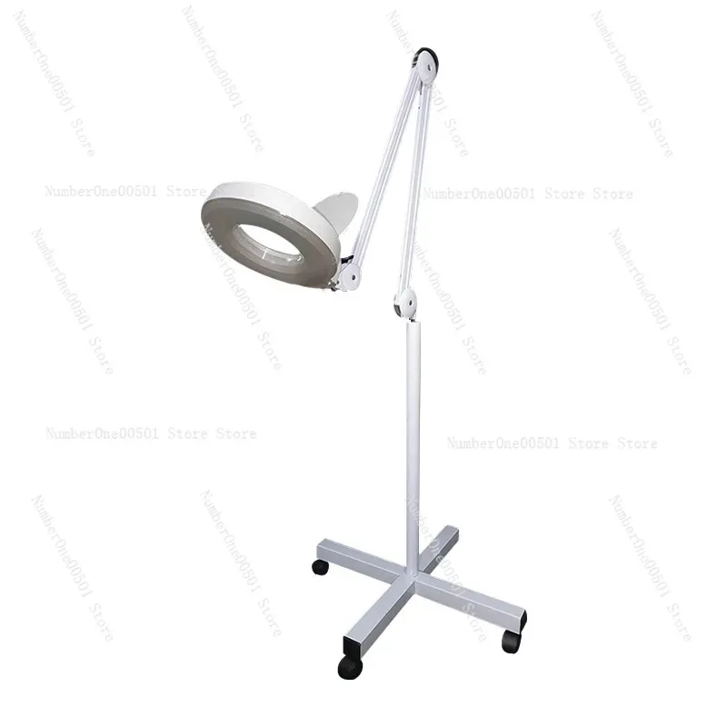 Cold Light Magnifier Work Lamp for Nail Eyelash Tattoo Floor Stand Acne Treatment Pedicure Professional Lighting