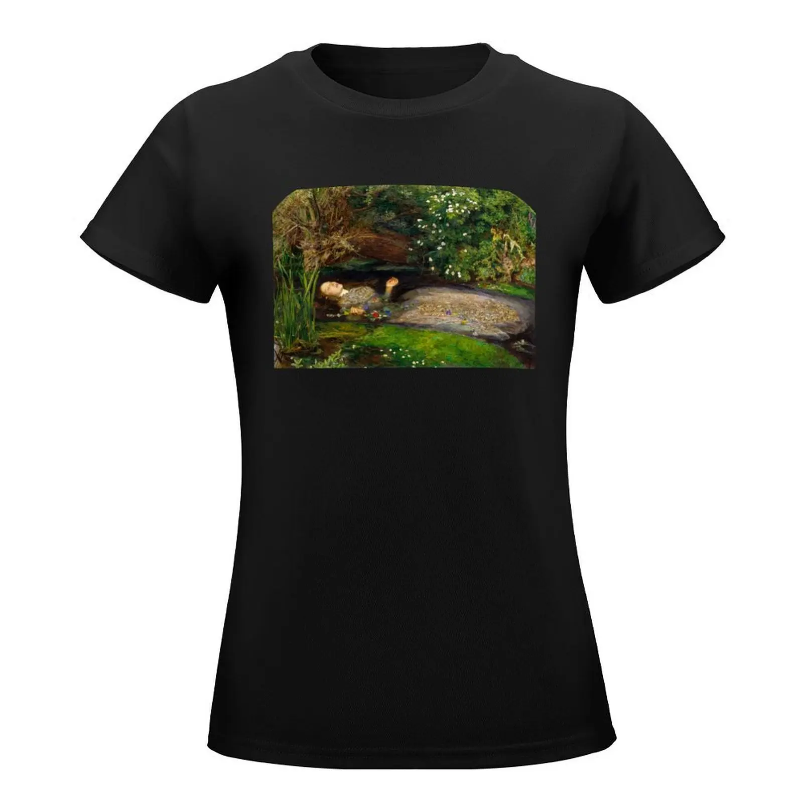 Ophelia by John Everett Millais (circa 1851) T-Shirt plus size tops anime clothes tops for Women