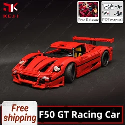 KEJI MOC-75543 F50 GT 1:10 Super Racing Car Model Building Blocks Bricks Kit DIY Toys Christmas Gift