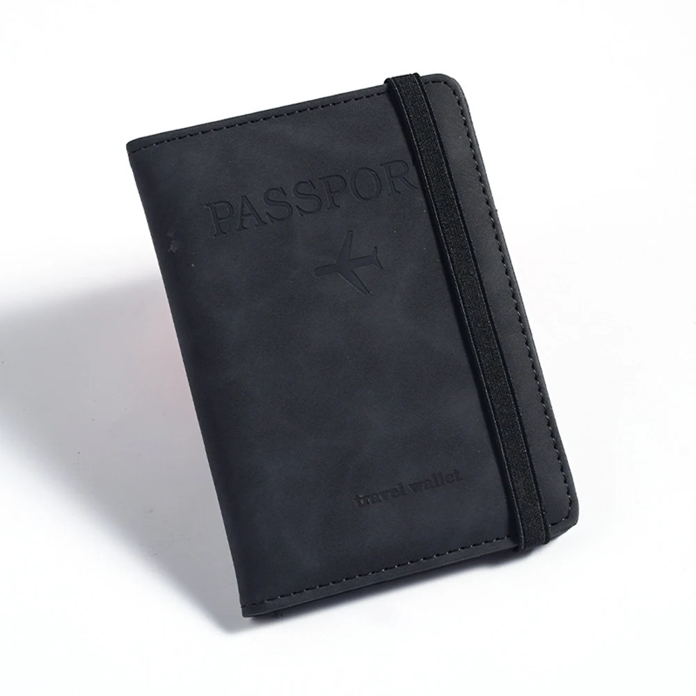 Personalisierter PU-Herren-RFID-Passhalter im 2-Style-Umschlag-Design, Flugzeugmuster Bedruckte Diebstahlsichere Passbörse, Minimalistisch – Detail 24