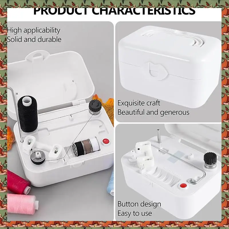 

ABLQ Electric Bobbin Winder Portable Bobbin Winder With Handle Automatic Bobbin Winder Machine USB/Battery Powered