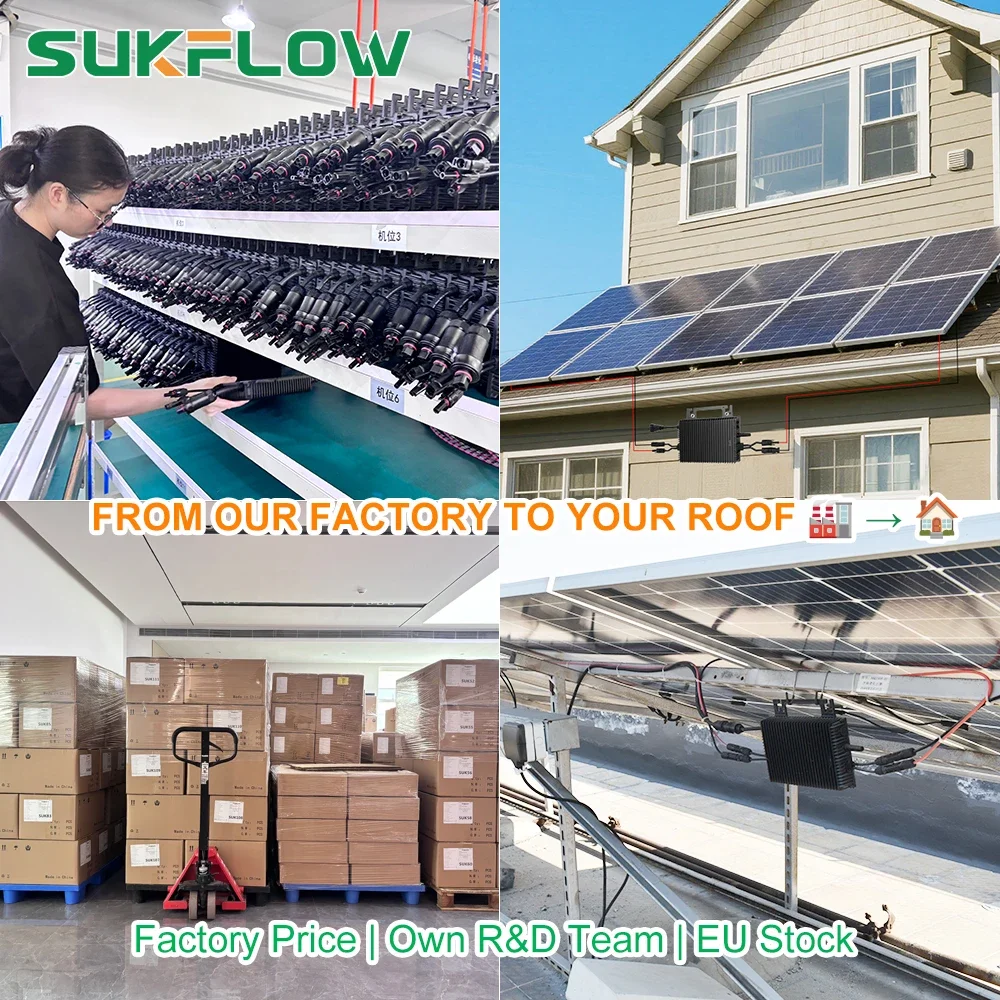 SUKFLOW Zero Expert 1200W Grid-Tie Microinverter with 5M AC Cable Built-in WiFi & Bluetooth MPPT for Home Energy Savings System view 5