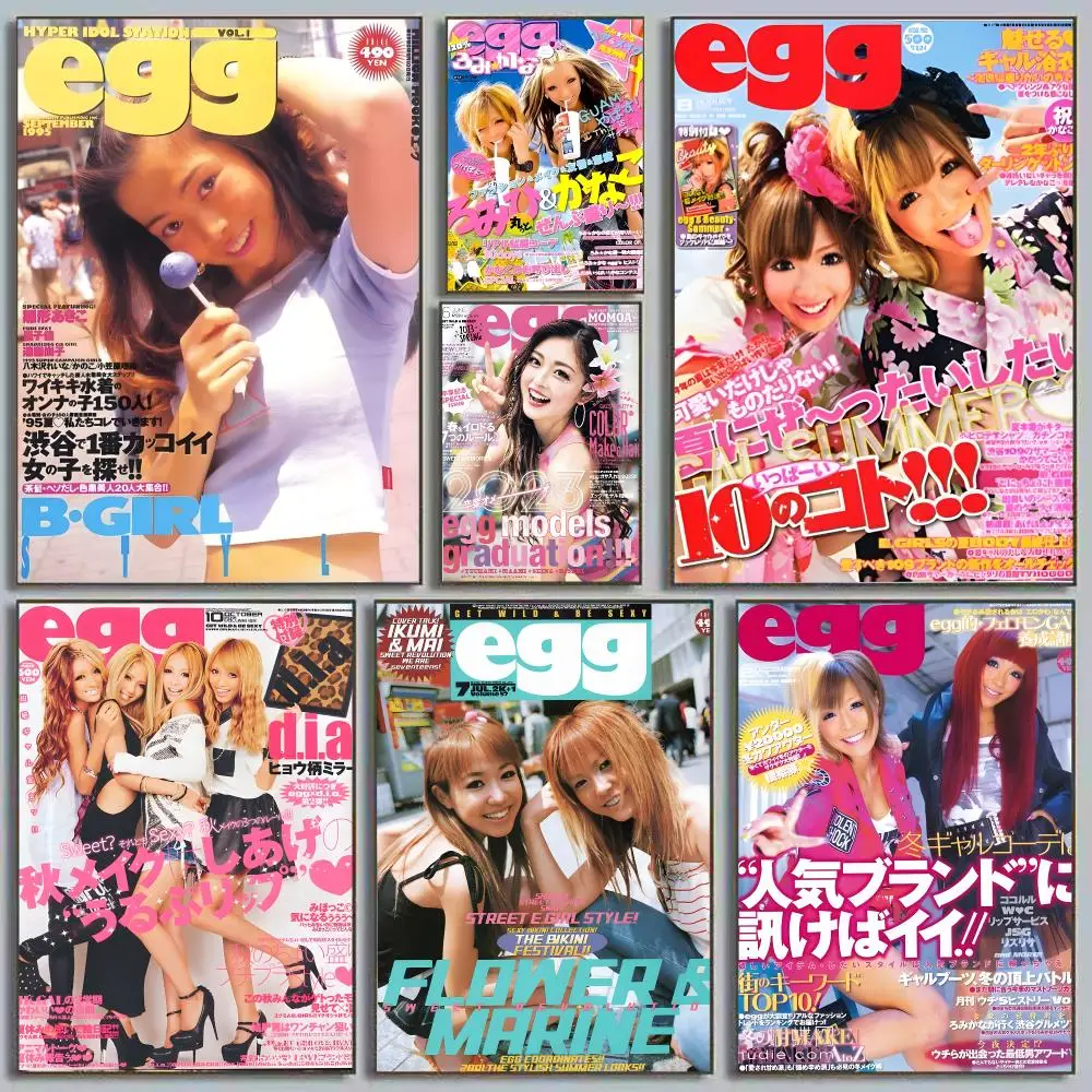 Street Fashion Magazine Egg Magazine Painting Calligraphy Poster Eco-Friendly Decor Vintage Office Frameless Canvas