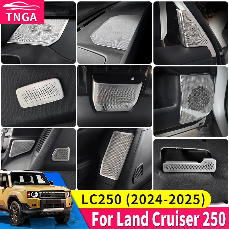 

Для Toyota 250 Land Cruiser Prado LC250 j250 2024 2025 автомобильный динамик декоративная крышка коллекция серебряные аксессуары для интерьера